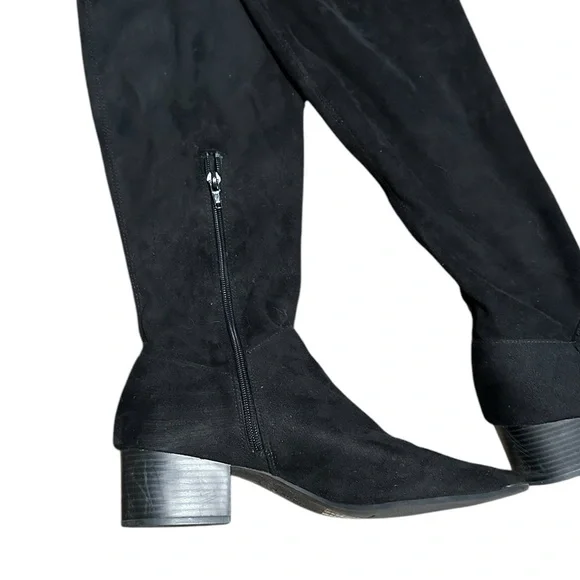 EXPRESS black knee high or slouch stretch fabric boots size 10 - Picture 2 of 6